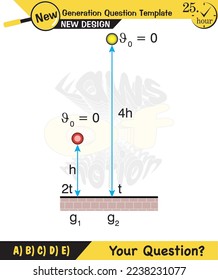 Physics, vector illustration of a forces and motion, vectors, shot, next generation question template, exam question, eps