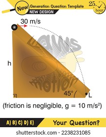 Physics, vector illustration of a forces and motion, vectors, shot, next generation question template, exam question, eps