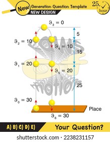 Physics, vector illustration of a forces and motion, vectors, shot, next generation question template, exam question, eps