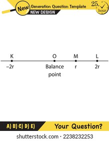 Physics, vector illustration of a forces and motion, vectors, shot, next generation question template, exam question, eps