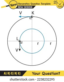 Physics, vector illustration of a forces and motion, vectors, shot, next generation question template, exam question, eps