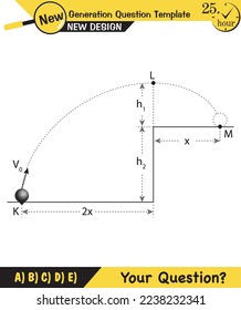 Physics, vector illustration of a forces and motion, vectors, shot, next generation question template, exam question, eps