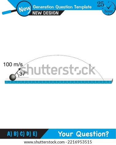 Physics - vector illustration of a forces and motion, vectors, shot, next generation question template, exam question, eps
