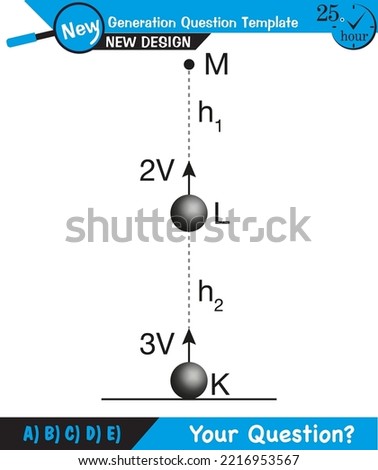 Physics - vector illustration of a forces and motion, vectors, shot, next generation question template, exam question, eps