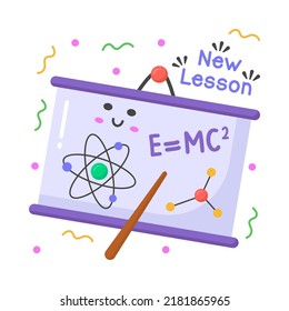 pegatina de vectores de física, educación diseño plano simple y moderno aislado en fondo blanco.