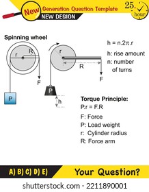 Physics, well, simple machines, next generation question template, dumb physics figures, exam question, eps 