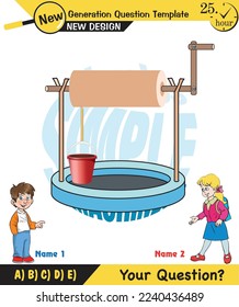 Physics, well, simple machines, next generation question template, exam question, eps, for teacher