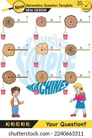 Physics, well, simple machines, next generation question template, dumb physics figures, exam question, eps
