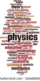 Physics word cloud concept. Collage made of words about physics. Vector illustration 