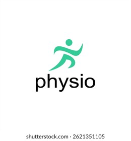 Physio Logo .Abstract Human Silhouette Symbol for Health, Therapy, Fitness, Chiropractic, Wellness Clinic, Spine Treatment, Athletic Brand, Rehab, Gym, Pain Relief – Vector Logotype Design