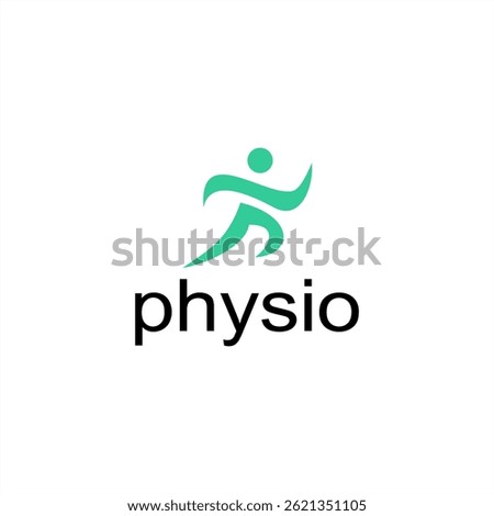 Physio Logo .Abstract Human Silhouette Symbol for Health, Therapy, Fitness, Chiropractic, Wellness Clinic, Spine Treatment, Athletic Brand, Rehab, Gym, Pain Relief – Vector Logotype Design