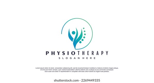 Physio logo with creative and unique element style design premium vector