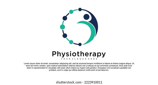 Physio therapy logo for massage and business with unique element concept premium vector