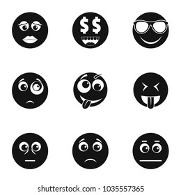 Physiognomy icons set. Simple set of 9 physiognomy vector icons for web isolated on white background