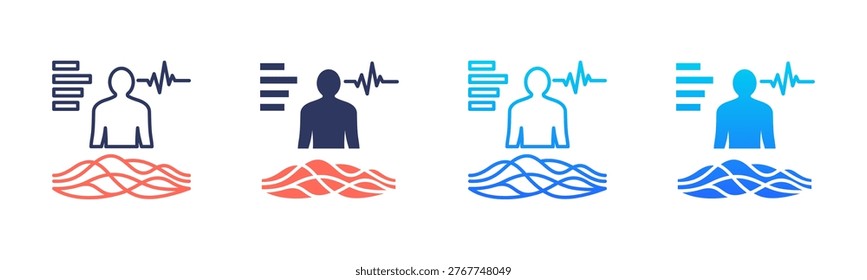 Physiological Signals Icon Pack In Multiple Styles