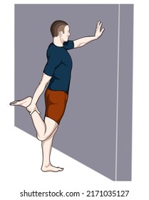 physiotherapeutische Kniegelenk-Übungsstandbild. Übung 3