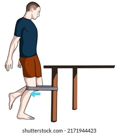 physiotheraphy knee joint exercise position illustration. Exercise 9