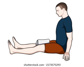 physiotheraphy knee joint exercise position illustration. Exercise 13