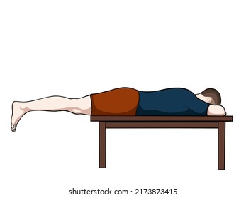 physiotheraphy knee joint exercise position illustration. Exercise 16