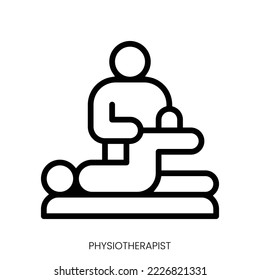 physiotherapist icon. Line Art Style Design Isolated On White Background
