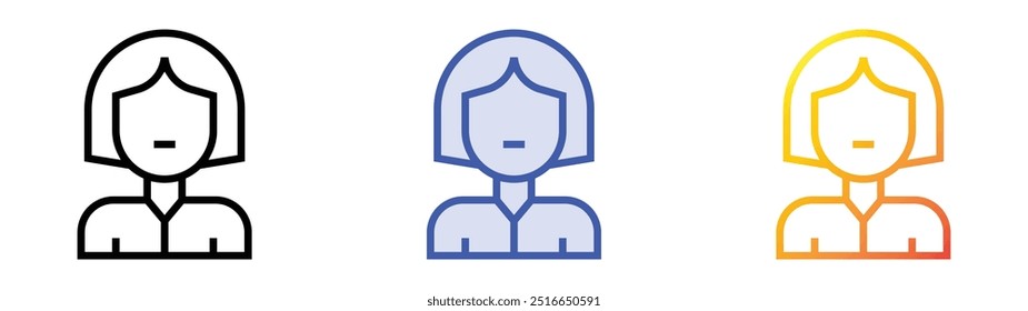 physiotherapist icon. Linear, Blue Fill and Gradient Style Design Isolated On White Background