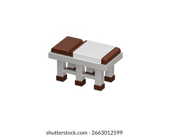 Icono de cama de fisioterapia 3D ilustración render