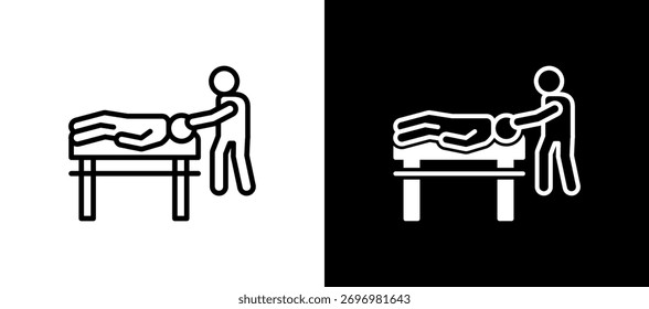 Physiotherapy Center Icon whiteblack Vector Illustration