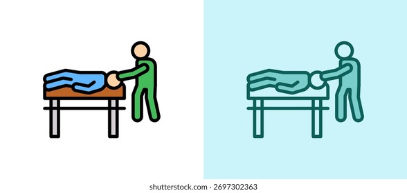 Physiotherapy Center Icon whitegreen Vector Illustration