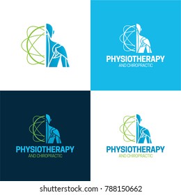Physiotherapy and chiropractic logo and icon - Vector Illustration
