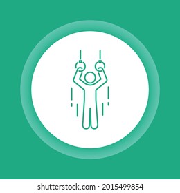 Physiotherapy color button icon. Exercise, stretching. Rehabilitation, therapy concept. Isolated vector element. Outline pictogram for web page, mobile app, promo.