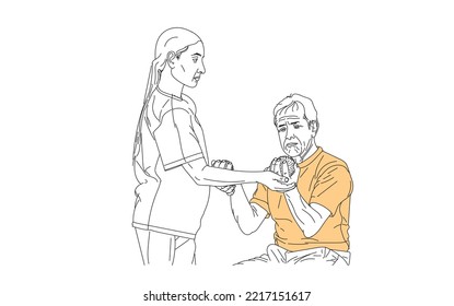 Physiotherapy doctor and Patient Doing Excersice Vector Art