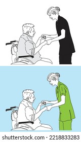 Physiotherapy doctor and Patient Vector Art