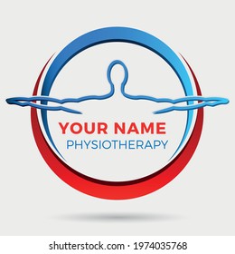 physiotherapy, gym - logo design - man in circle