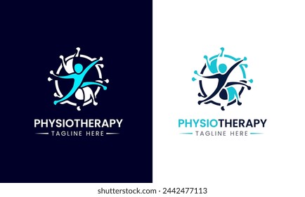 Physiotherapy health icon sign symbol minimalist fitness modern logo vector design template