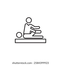 Physiotherapy icon black and white vector outline sign
