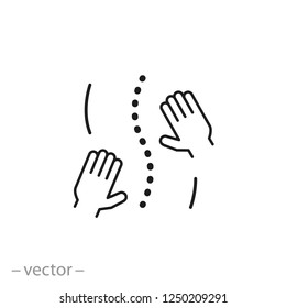 physiotherapy icon, line sign on white background - editable vector illustration eps10