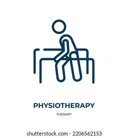 Physiotherapy icon. Linear vector illustration from therapy collection. Outline physiotherapy icon vector. Thin line symbol for use on web and mobile apps, logo, print media.