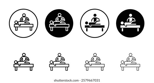 Physiotherapy icon Outline thin set pack series