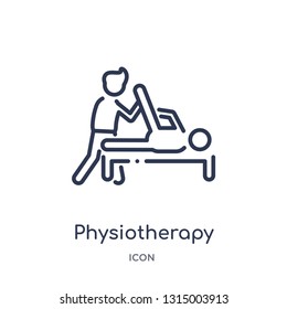 physiotherapy icon from people outline collection. Thin line physiotherapy icon isolated on white background.