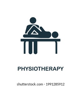 Physiotherapy icon. Simple creative element. Filled monochrome Physiotherapy icon for templates, infographics and banners