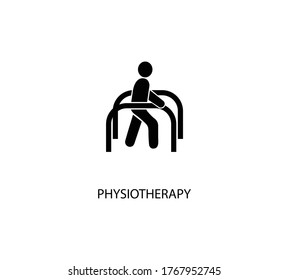 icono de fisioterapia. Ilustración de elemento simple. diseño de símbolos de concepto fisioterapéutico. Se puede usar para web y móvil.