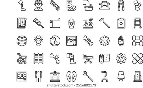 Physiotherapy icons High-Quality Vector Icons Collection with Editable Stroke. Ideal for Professional and Creative Projects.