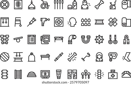 Physiotherapy icons High-Quality Vector Icons Collection with Editable Stroke. Ideal for Professional and Creative Projects