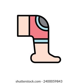 Physiotherapy Kneepad Icon Vector Illustration