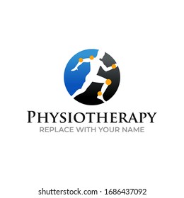 Physiotherapy logo with a circle icon and joint point