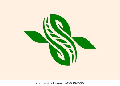 Physiotherapy logo design. A dynamic circular logo with flowing organic shapes. represents the treatment of bones and muscles. The green color and leaf symbol represent herbal and natural medicines.