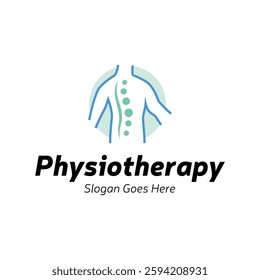 Physiotherapy logo design. Orthopedic spine and physiotherapy logo design vector template.