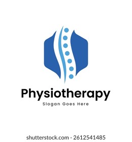 Physiotherapy logo design. Orthopedic spine and physiotherapy logo design vector template.