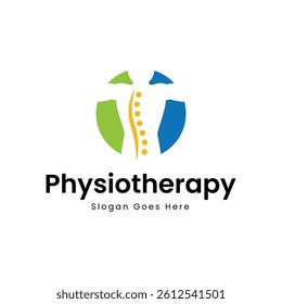 Physiotherapy logo design. Orthopedic spine and physiotherapy logo design vector template.