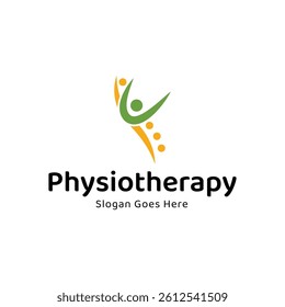 Physiotherapy logo design. Orthopedic spine and physiotherapy logo design vector template.